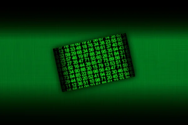 Carta hacker con un numero verde — Foto Stock