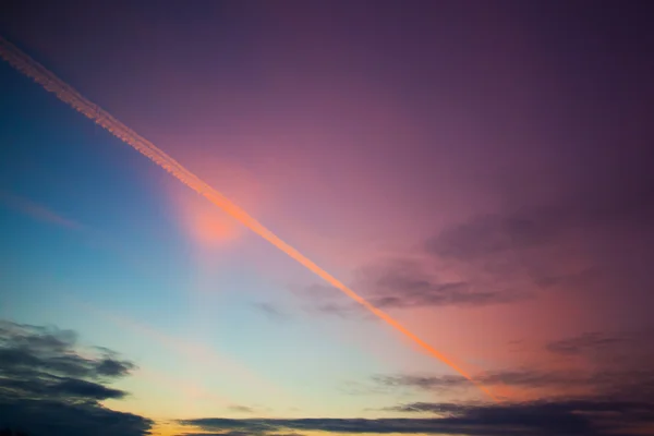 Beautiful sunset on a winter evening — Stock Photo, Image