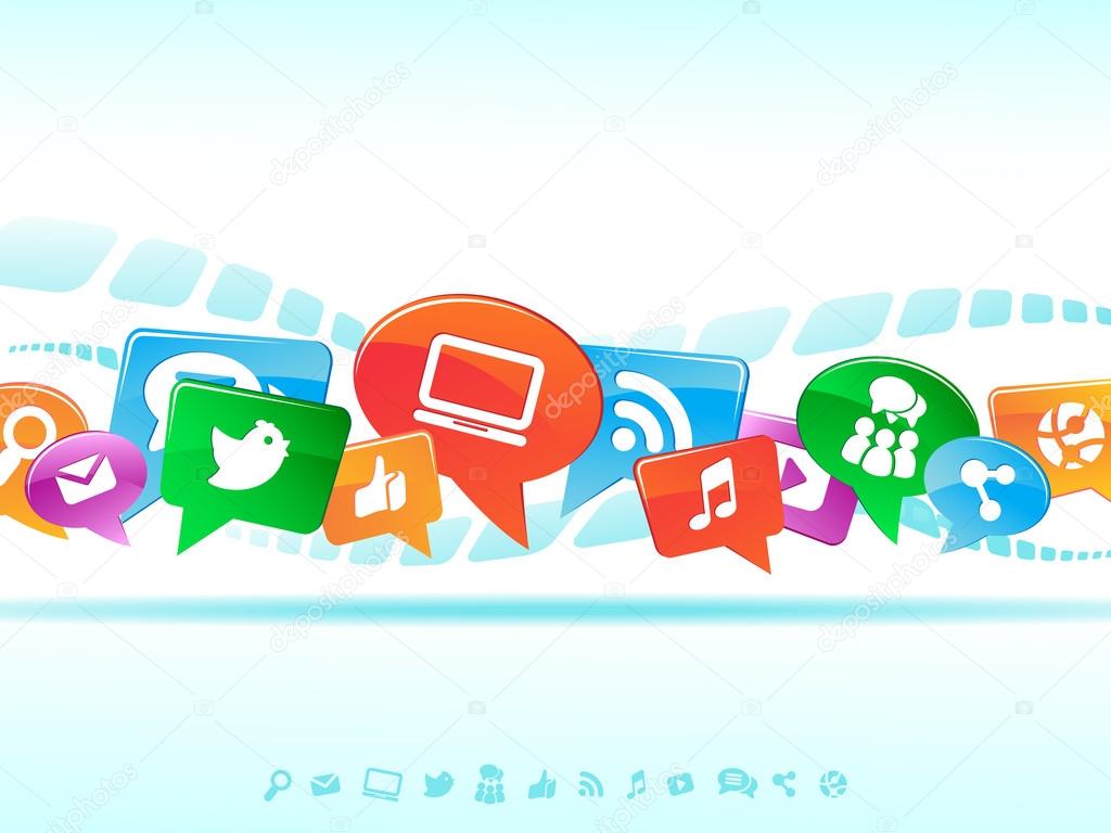 Social Network background of the icons vector