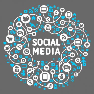 Sosyal Medya simgeler vektör arka plan