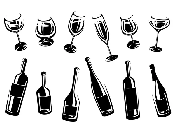 Alcoholic glass collection — Stock Vector