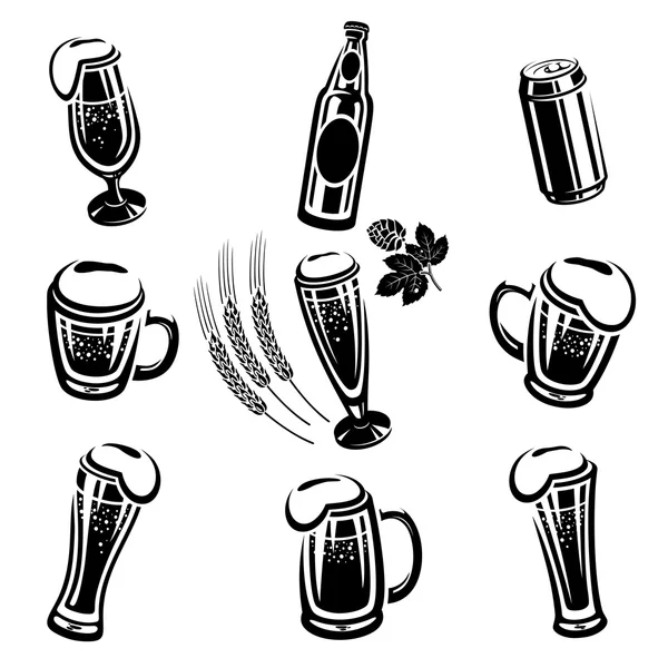 Bier set — Stockvector