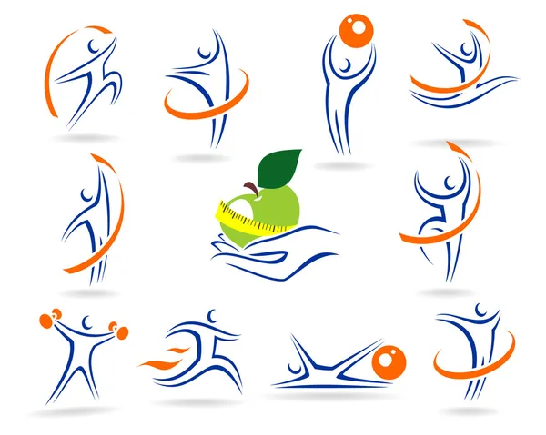 Logos y elementos de fitness Ilustración De Stock