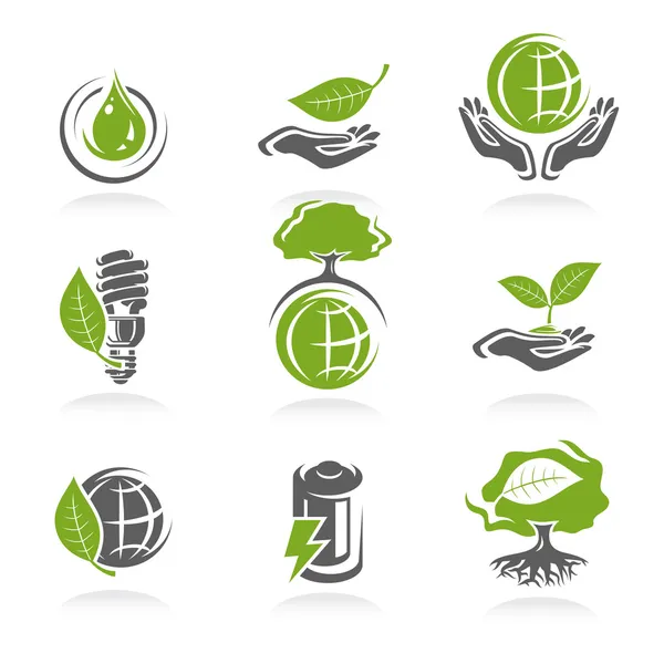 Colección ecología iconos — Vector de stock