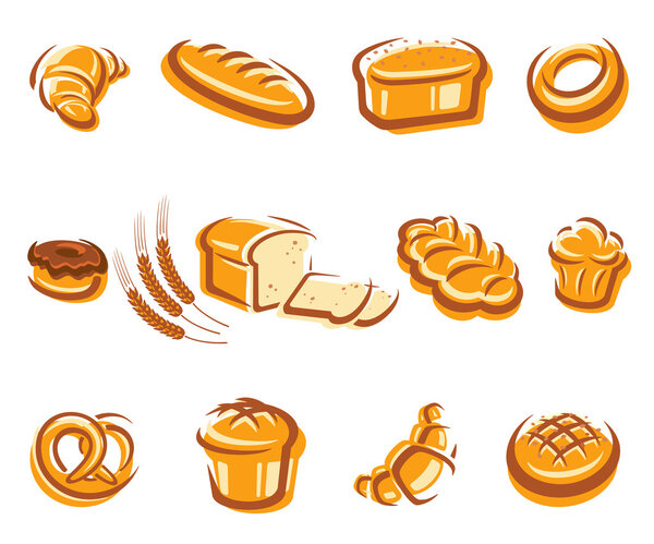 Bread set. Vector