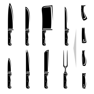 Knife set. Vector