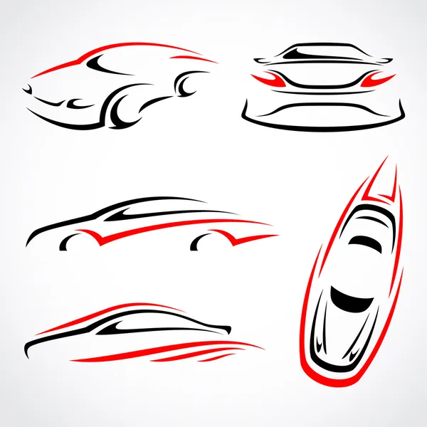 Conjunto abstracto de coches. Vector — Vector de stock