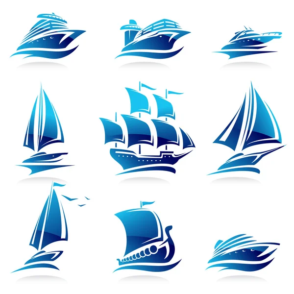 Conjunto de buques . Ilustración de stock