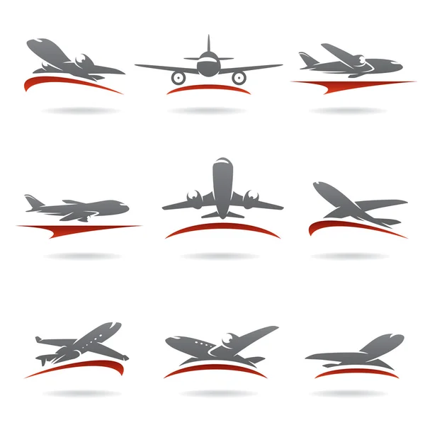 Conjunto de aviones . — Vector de stock