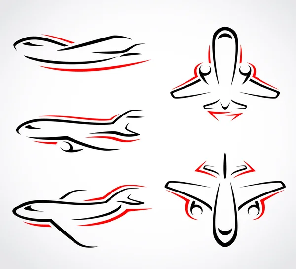 Conjunto abstracto de avión. Vector — Vector de stock