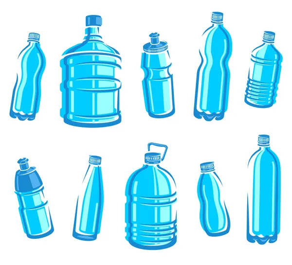 Su şişeleri kümesi — Stok Vektör