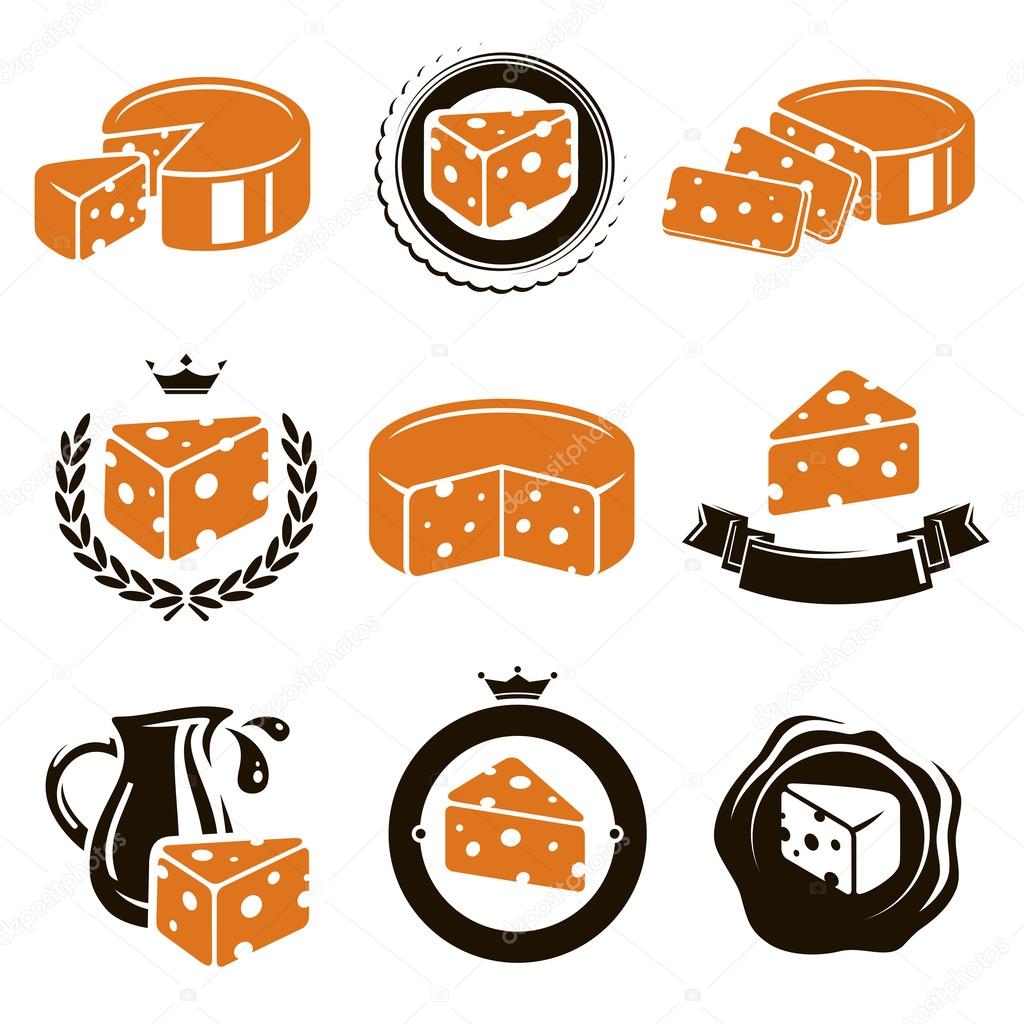 Cheese set. Vector