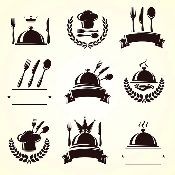 Set de etiquetas de restaurante . — Vector de stock