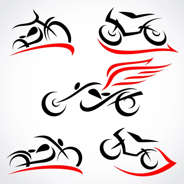 Motorfietsen set. — Stockvector