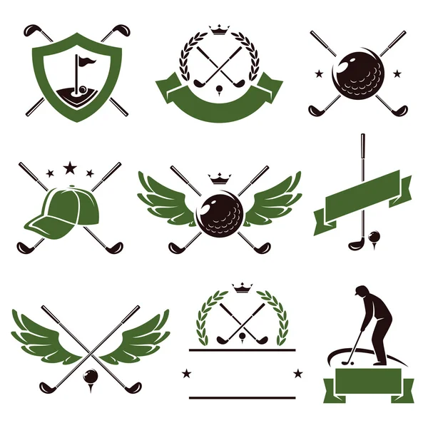 Golf labels and icons set. — Stock Vector