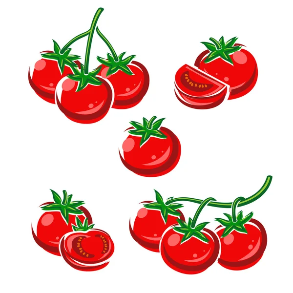 Tomatuppsättning. — Stock vektor