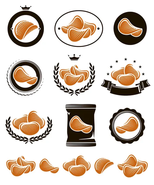 Set de papas fritas — Vector de stock