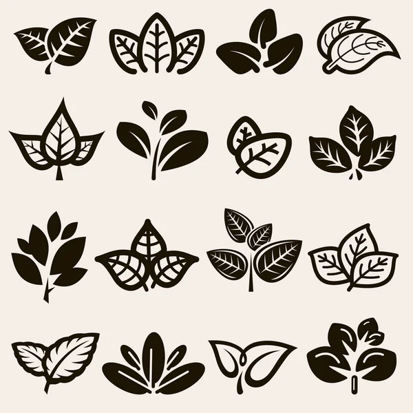 Tobacco Leaf Icons Set Collection Icon Tobacco Vector Illustration — Stock Vector