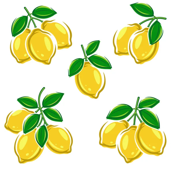 Lemon Set Collection Icon Lemons Vector Illustration Vector Graphics