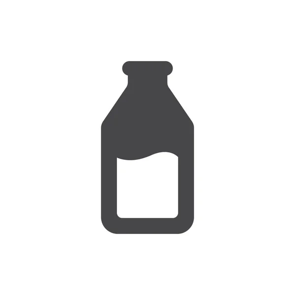 Bouteille Lait Icône Noire Symbole Vectoriel Glyphe Simple — Image vectorielle