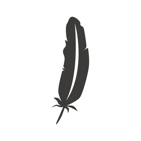 鳥の羽の黒いベクトルのアイコン インクキルペングリフシンボル — ストックベクタ