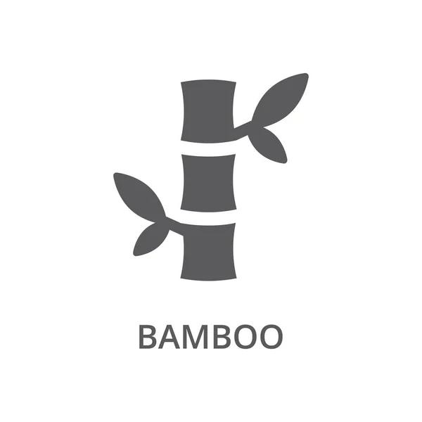 Bamboo Glyph Black Vector Icon Simple Bamboo Leaves Filled Symbol — Stockvektor