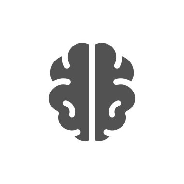 Human brain black vector icon. Idea, creativity filled symbol.