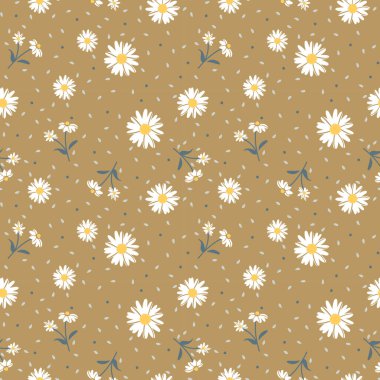 Çiçekli, renkli, dikişsiz desen. Çiçek vektör baskısı.