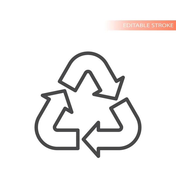 Ανακυκλωμένο Εικονίδιο Διανυσματικής Γραμμής Βελών Ανακυκλώστε Σύμβολο Κύκλου — Διανυσματικό Αρχείο