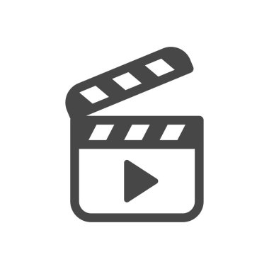 Clapboard film prodüksiyon ikonu. Alkış tahtası dolu sembol.