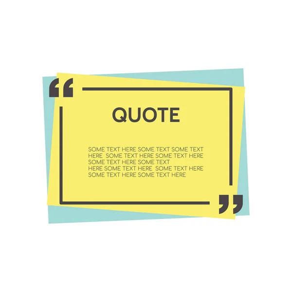 Quote Frame Border Colorful Vector Speech Bubble Text Box Quotes — Stock Vector