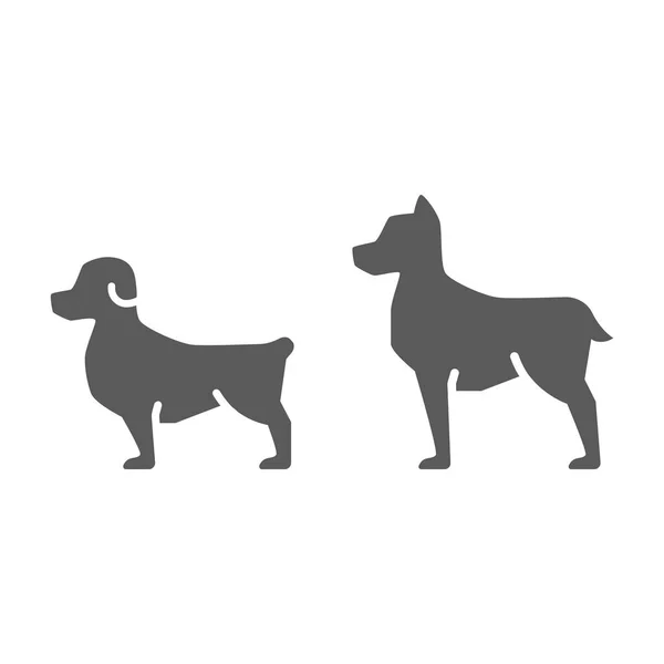 Small Big Dog Silhouette Icon Black Filled Symbol — Stock Vector