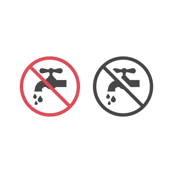 Sin Pestaña Agua Icono Vector Negro Bebas Hay Señal Agua — Archivo Imágenes Vectoriales