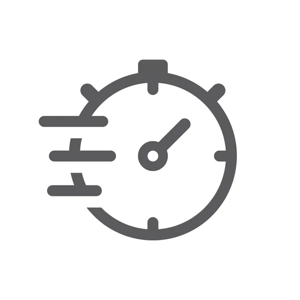 快速时钟或秒表黑色矢量图标 速度计时器填充符号 — 图库矢量图片