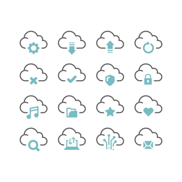 云量数据存储向量图标集 下载服务共享已填充图标 — 图库矢量图片