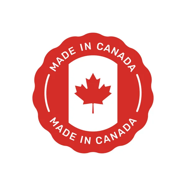Made Canada Colorful Vector Badge Label Sticker Canadian Flag — Stock Vector