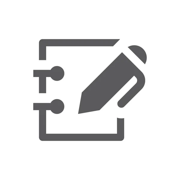 Notebook Sivu Kynä Musta Vektori Kuvake Muokkaa Järjestäjä Täytetty Symboli — vektorikuva