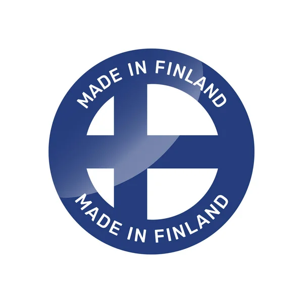 Made Finland Colorful Vector Badge Label Sticker Finish Flag — Stock Vector