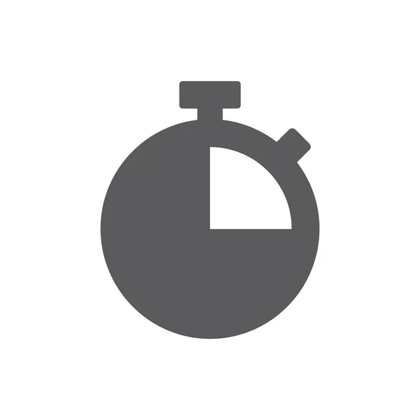 Stopwatch Clock Black Vector Icon Timer Chronometer Filled Symbol — 스톡 벡터