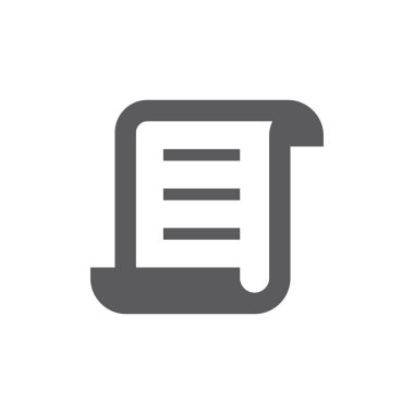 Belge siyah vektör simgesi. Kağıt sayfası doldurulmuş sembol.