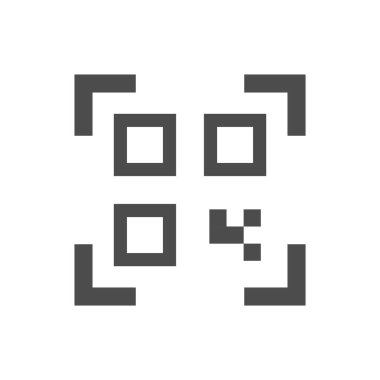 Qr kod taraması siyah vektör simgesi. Basit kabartma sembolü dolduruldu.