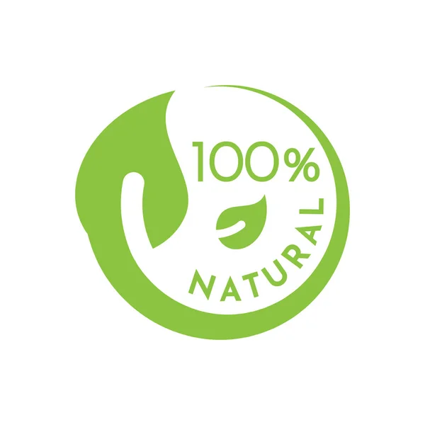 Etiqueta Producto 100 Por Ciento Natural Insignia Embalaje Vectorial Con — Vector de stock