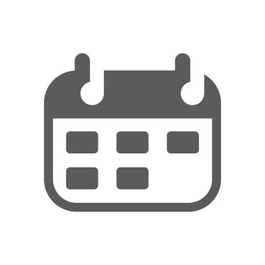 Takvim basit siyah vektör simgesi. Tarih planı doldurulmuş sembol.