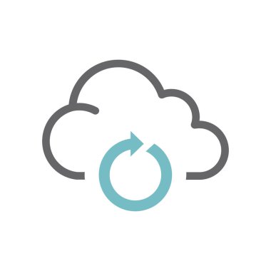 Cloud and loop arrow circle vector icon. Reload, loading filled symbol.
