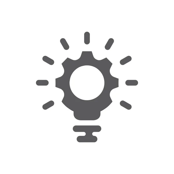 Lightbulb Gear Cogwheel Vector Icon Idea Filled Symbol — Stok Vektör