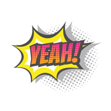 Evet, çizgi roman harfleri, pop sanat tarzı. İşte bu! patlama vektörü renkli illüstrasyon.