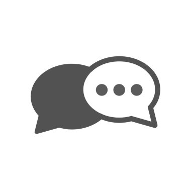 Konuşma balonu siyah vektör simgesi ayarlandı. Sohbet balonu, iletişim simgeleri.