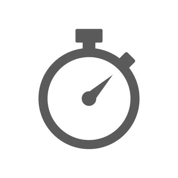 Stopwatch Timer Black Vector Icon Clock Chronometer Filled Symbol — Stockový vektor