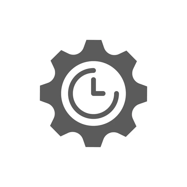 Gear Cogwheel Clock Line Vector Icon Settings Outlined Symbol — Stock Vector