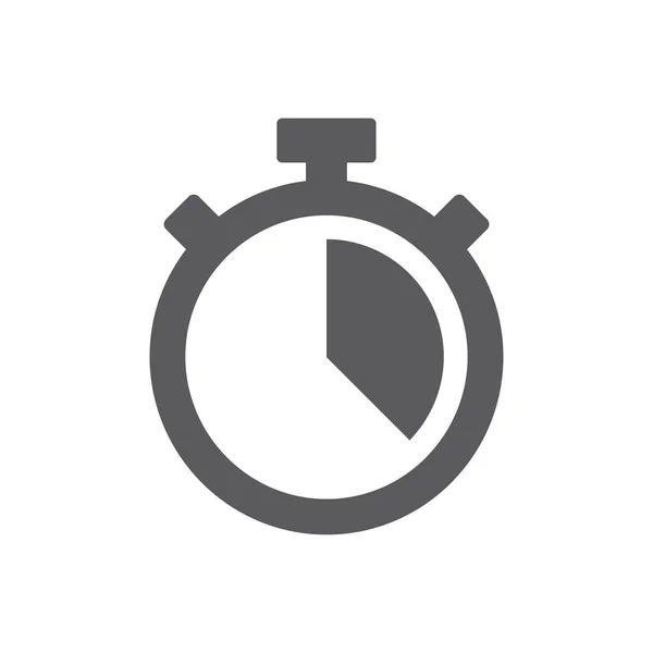 Stopwatch Timer Black Vector Icon Clock Chronometer Filled Symbol — стоковый вектор